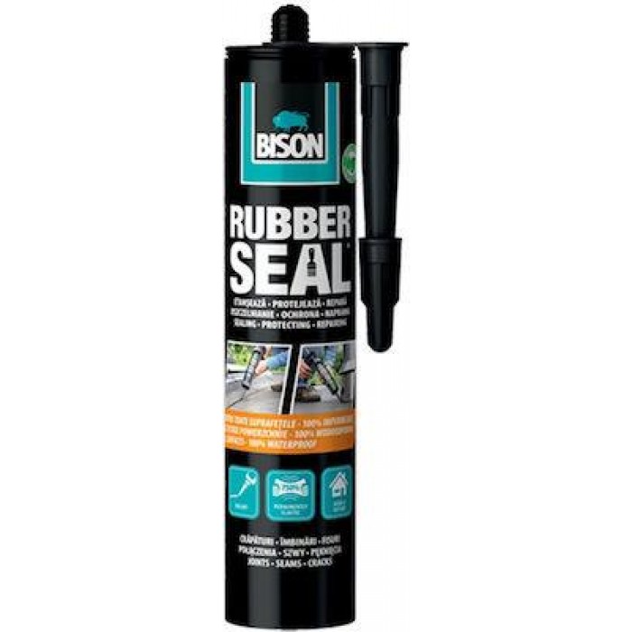 BISON - Rubber Seal Σφραγιστική Σιλικόνη Μαύρη 310ml - 7000797