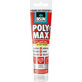 Bison - Poly Max Crystal Express Σφραγιστική Σιλικόνη Διάφανη 115gr - 82084