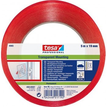 Tesa - Professional Transparent Mounting Double Sided Adhesive Tape Transparent 19mmx5m - 66965