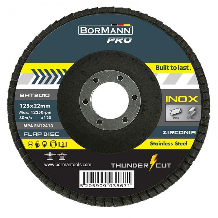 BORMANN - BHT2009 THUNDER-CUT Inox Grinding Disc Φ125X22 P80 - 035664