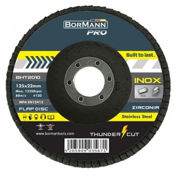 BORMANN - ΒΗΤ2010 THUNDER-CUT Δίσκος Λείανσης Inox Φ125Χ22 P120 - 035671
