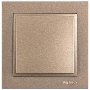 Eurolamp - Recessed Wall Switch for Lighting Control with Frame and One Button Bronze - 152-10501