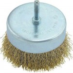 F.F. Group - Bell Wire Brush with Spindle for Drill 80mm - 38687