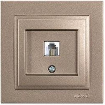 Eurolamp - LIGHT FUME RJ11 Telephone Socket with Frame Single in Brown Color - 152-10538