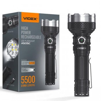 Videx - Επαναφορτιζόμενος Φακός LED IP68 με Μέγιστη Φωτεινότητα 5500lumen - GW-483209