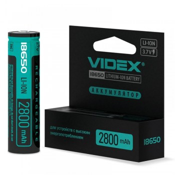 VIDEX - LITHIUM ION BATTERY RECHARGEABLE WITH PROTECTION 18650 2800mAh - 293011