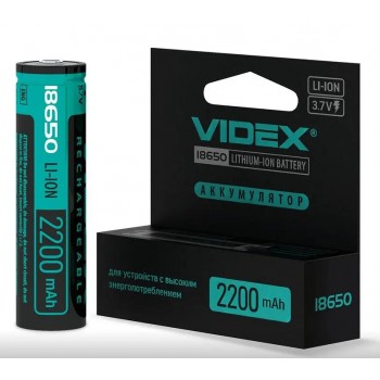 VIDEX - LITHIUM ION BATTERY RECHARGEABLE WITH PROTECTION 18650 2200mAh - 292991