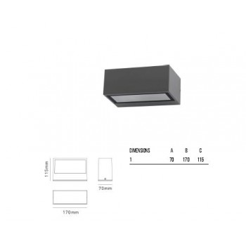 BOT LIGHTING OUTDOOR LED WALL LIGHT CARBON COLOUR VALENCIAE27G BOT LIGHTING OUTDOOR LED WALL LIGHT CARBON COLOUR VALENCIAE27G