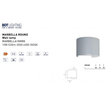 BOT LIGHTING OUTDOOR LED LIGHT GREY COLOUR MARBELLA10MRK BOT LIGHTING OUTDOOR LED LIGHT GREY COLOUR MARBELLA10MRK