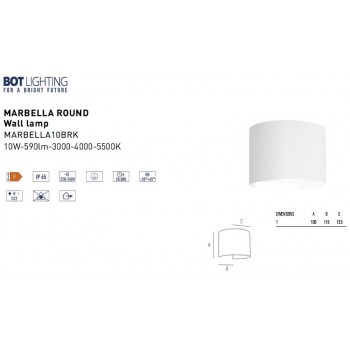 BOT LIGHTING OUTDOOR LED LIGHT WHITE COLOUR MARBELLA10BRK BOT LIGHTING OUTDOOR LED LIGHT WHITE COLOUR MARBELLA10BRK