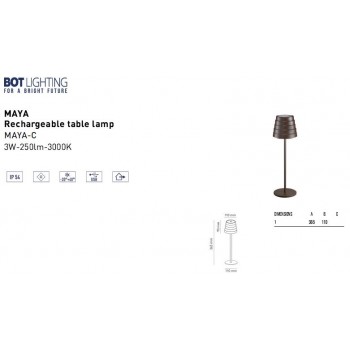 BOT LIGHTING RECHARGABLE TABLE LAMP BRO COLOUR EMMA-RBOT LIGHTING RECHARGABLE TABLE LAMP BROWN COLOUR MAYA-C BOT LIGHTING RECHARGABLE TABLE LAMP BRO COLOUR EMMA-RBOT LIGHTING RECHARGABLE TABLE LAMP BROWN COLOUR MAYA-C