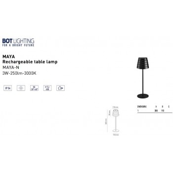 BOT LIGHTING RECHARGABLE TABLE LAMP BRO COLOUR EMMA-RBOT LIGHTING RECHARGABLE TABLE LAMP BLACK COLOUR MAYA-N BOT LIGHTING RECHARGABLE TABLE LAMP BRO COLOUR EMMA-RBOT LIGHTING RECHARGABLE TABLE LAMP BLACK COLOUR MAYA-N