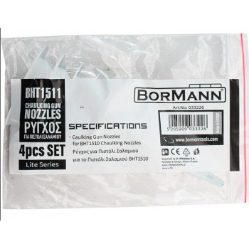 BORMANN BHT1511 SET OF 4PCS CAULKING GUN NOZZLES  033226 BORMANN BHT1511 SET OF 4PCS CAULKING GUN NOZZLES  033226