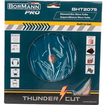 BORMANN BHT2075 DIAMOND SAW DISK WAVE TURBO Φ230x2.0x22.2mm 10mm 043997 BORMANN BHT2075 DIAMOND SAW DISK WAVE TURBO Φ230x2.0x22.2mm 10mm 043997