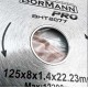 BORMANN BHT2077 DIAMOND SAW DISK EXTRA-CLEAN CUT Φ125x1.4x22.2mm 8mm 044017