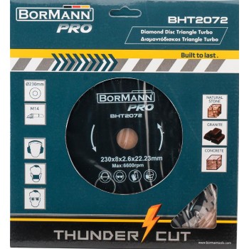 BORMANN BHT2070 DIAMOND SAW DISK TRIANGLE TURBO Φ115x2.0x22.2mm 8mm 043942 BORMANN BHT2070 DIAMOND SAW DISK TRIANGLE TURBO Φ115x2.0x22.2mm 8mm 043942