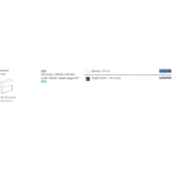 ZAFFERANO BOTTOM LED ΦΩΤΙΣΤΙΚΟ ΤΟΙΧΟΥ 100X100X30mm ΛΕΥΚΟ LD0231B3 ZAFFERANO BOTTOM LED ΦΩΤΙΣΤΙΚΟ ΤΟΙΧΟΥ 100X100X30mm ΛΕΥΚΟ LD0231B3