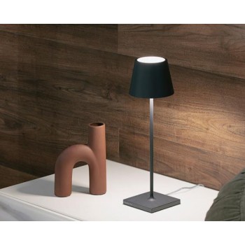 ZAFFERANO POLDINA TABLE LAMP, DARK GREY LD0345N3 ZAFFERANO POLDINA TABLE LAMP, DARK GREY LD0345N3
