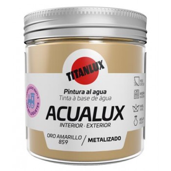 TITAN - AQUALUX SATIN WATER COLOR FOR PAINTING AND HANDICRAFTS - 859 ORO AMARILLO 75ML- 13092.859