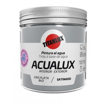 TITAN - AQUALUX SATIN WATER COLOR FOR PAINTING AND HANDICRAFTS - 843 GRIS PLATA 75ML- 13092.843