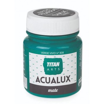 TITAN - AQUALUX SATIN WATER COLOR FOR PAINTING AND HANDICRAFTS - 808 MAT VERDE VIVO 100ML- 13092.808