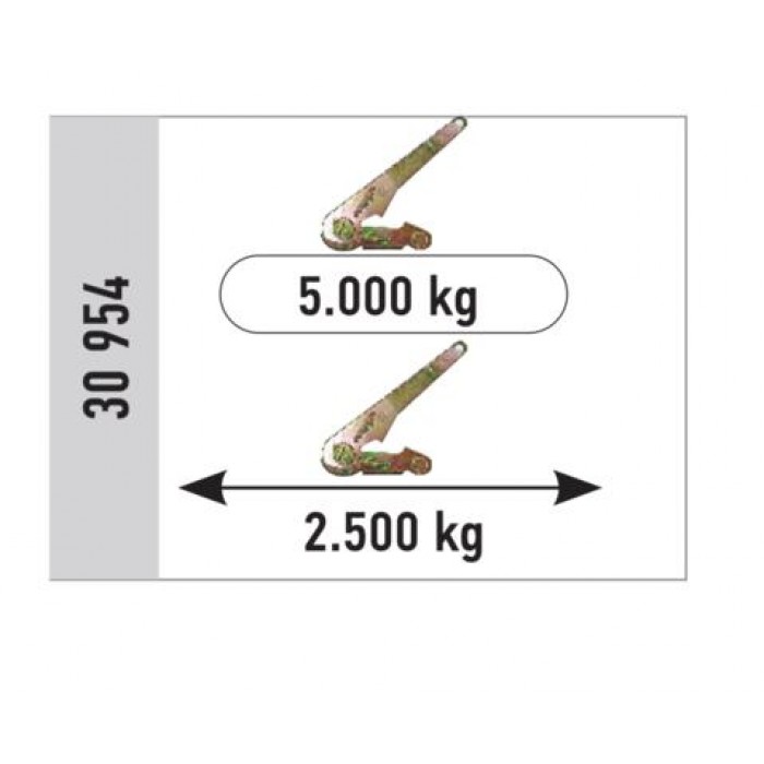 FF GROUP RATCHET STRAPS WITH "U" HOOK - 50X9m -30954
