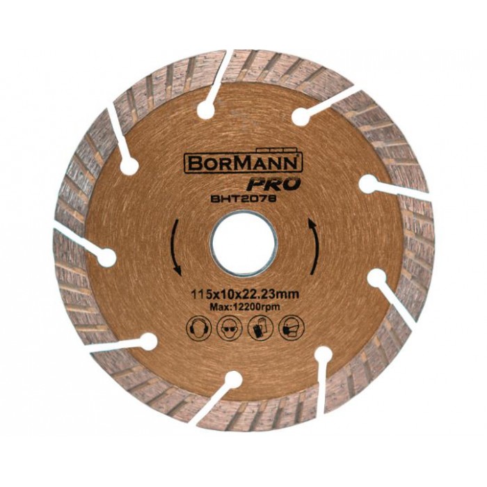 BORMANN BHT2078 DIAMOND SAW DISK SLANT TURBO Φ115Χ1,4X22,2mm 10mm 044024 BORMANN BHT2078 DIAMOND SAW DISK SLANT TURBO Φ115Χ1,4X22,2mm 10mm 044024