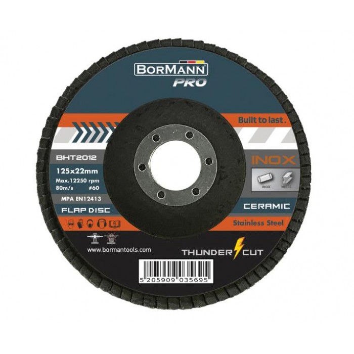 BORMANN BHT2012 FLAP DISC 20pcs THUNDER-CUT" INOX CERAMIC Φ125x22 035695