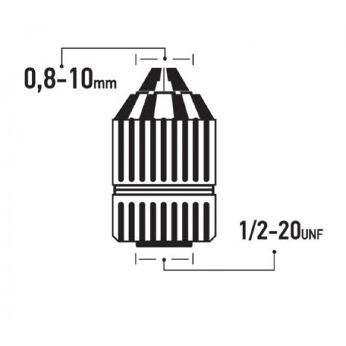 F.F. GROUP - KEYLESS PLASTIC DRILL CHUCK 10mm - 1/2" - 45928