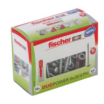 FISCHER - DUOPOWER 6X30 S PH - ΝΑΙΛΟΝ ΒΥΣΜΑ ΜΕ ΒΙΔΑ - 50 TEM. - 535463 FISCHER - DUOPOWER 6X30 S PH - ΝΑΙΛΟΝ ΒΥΣΜΑ ΜΕ ΒΙΔΑ - 50 TEM. - 535463