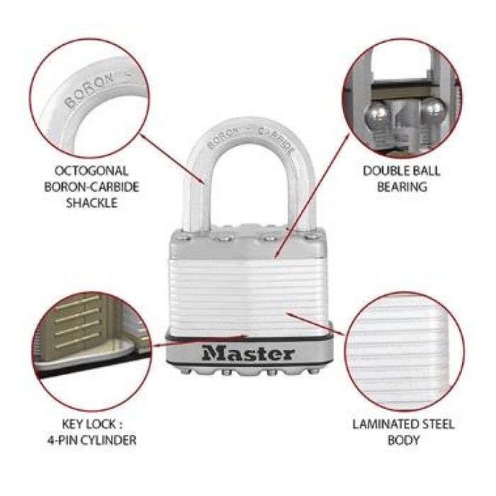 MASTER LOCK - SET OF 2 EXCELL PADLOCKS 52MM SECURITY LIFTER - M50200112