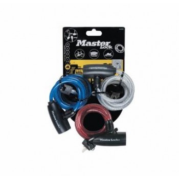 MASTER LOCK - SET OF 3 BICYCLE LOCKS 180CM IN DIFFERENT COLORS - 812701112