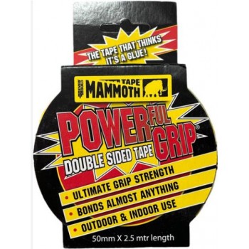 MAMMOTH - POWERFUL GRIP TAPE - DOUBLE SIDED TAPE - 12mmX2.5m - 484678