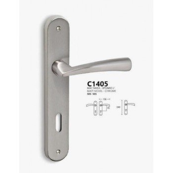 CONSET - INTERIOR DOOR KNOB WITH PLATE - C1405HRS05S05 PAIR - MAT NICKEL - C1405