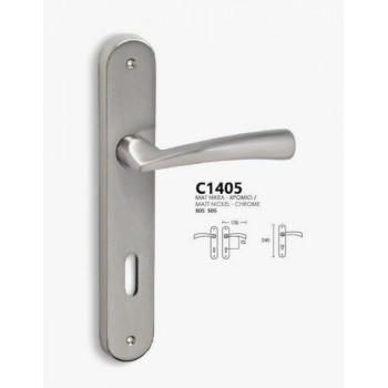 CONSET - INTERIOR DOOR KNOB WITH PLATE - C1405HRS05S05 PAIR - MAT NICKEL - C1405 CONSET - INTERIOR DOOR KNOB WITH PLATE - C1405HRS05S05 PAIR - MAT NICKEL - C1405