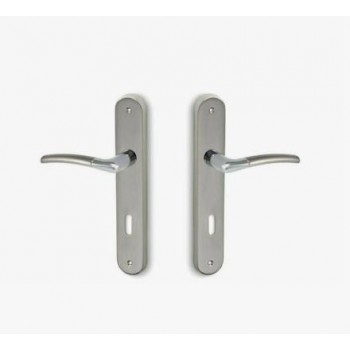 CONSET - INTERIOR DOOR KNOB WITH PLATE - C1045HRS05S04 PAIR - NICKEL - MATT CHROME - C1045 CONSET - INTERIOR DOOR KNOB WITH PLATE - C1045HRS05S04 PAIR - NICKEL - MATT CHROME - C1045