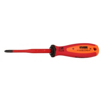 UNIOR - FLAT-CROSSTIP (SL/PH) SLIM SCREWDRIVER WITH INSULATED BLADE, VDE TBI - 624072