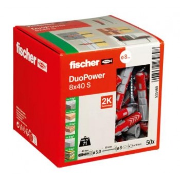 FISCHER - DUOPOWER 8X40 S ΝΑΙΛΟΝ ΒΥΣΜΑ ΜΕ ΒΙΔΑ - 50 ΤΜΧ - 535460 FISCHER - DUOPOWER 8X40 S ΝΑΙΛΟΝ ΒΥΣΜΑ ΜΕ ΒΙΔΑ - 50 ΤΜΧ - 535460