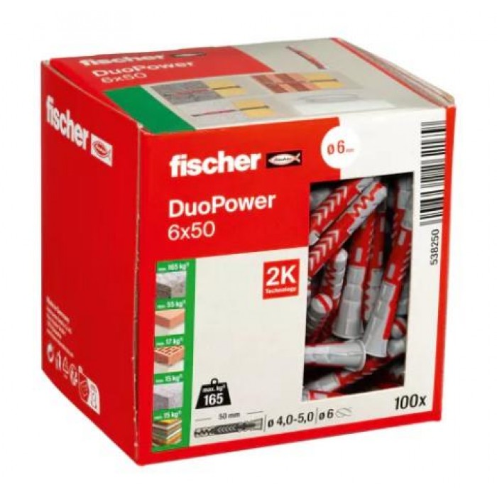 FISCHER - DUOPOWER 6X50 ΝΑΙΛΟΝ ΒΥΣΜΑ - 100ΤΜΧ - 538240 FISCHER - DUOPOWER 6X50 ΝΑΙΛΟΝ ΒΥΣΜΑ - 100ΤΜΧ - 538240