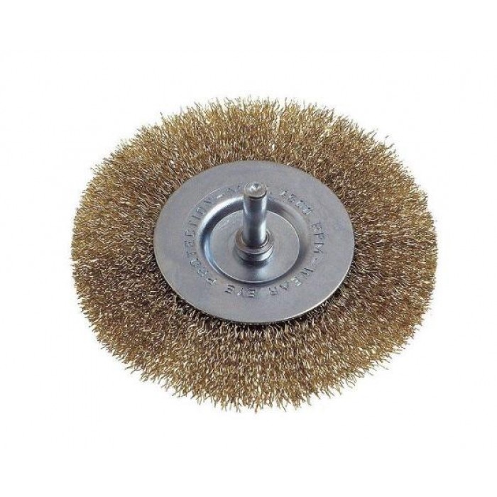 ROUND WIRE BRUSH WITH CHINESE AXLE - 40mm - 71803 ROUND WIRE BRUSH WITH CHINESE AXLE - 40mm - 71803