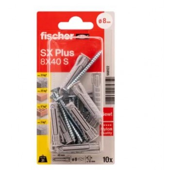 FISCHER - SX PLUS 8X40 S K ΒYΣΜΑ/ΒIΔΑ - BLISTER - 10ΤΜΧ - 568122 FISCHER - SX PLUS 8X40 S K ΒYΣΜΑ/ΒIΔΑ - BLISTER - 10ΤΜΧ - 568122