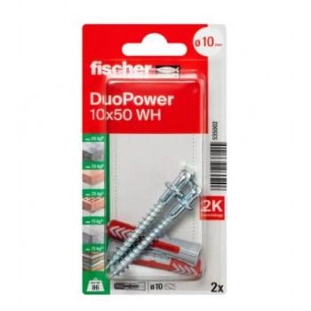 FISCHER - DUOPOWER 10Χ50 ΝΑΙΛΟΝ ΒΥΣΜΑ - 2 ΤΜΧ -  535002 FISCHER - DUOPOWER 10Χ50 ΝΑΙΛΟΝ ΒΥΣΜΑ - 2 ΤΜΧ -  535002