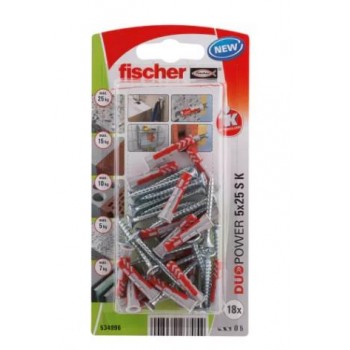 FISCHER - DUOPOWER 5X25 S ΝΑΙΛΟΝ ΒΥΣΜΑ ΜΕ ΒΙΔΑ ΣΕ BLISTER - 534996 FISCHER - DUOPOWER 5X25 S ΝΑΙΛΟΝ ΒΥΣΜΑ ΜΕ ΒΙΔΑ ΣΕ BLISTER - 534996