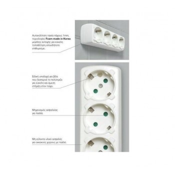 SAS - 3 POSITION POWER PLUG WITH SWITCH AND CABLE - 3M - WHITE - 31188 SAS - 3 POSITION POWER PLUG WITH SWITCH AND CABLE - 3M - WHITE - 31188