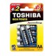 TOSHIBA - ALKALINE BATTERIES - AA 4+2 - LR6GCP BP6 2F TOSHIBA - ALKALINE BATTERIES - AA 4+2 - LR6GCP BP6 2F