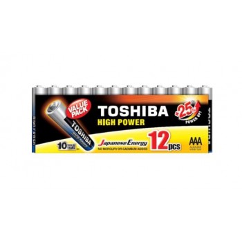 TOSHIBA - ALKALINE AAA BATTERIES - 12PCS - LR3GCP MP-12 TOSHIBA - ALKALINE AAA BATTERIES - 12PCS - LR3GCP MP-12