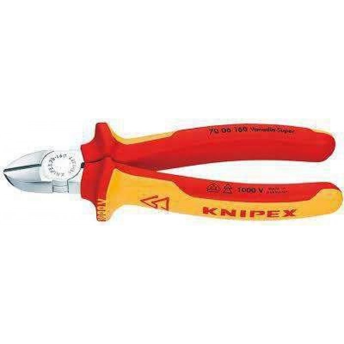 KNIPEX side-CUTTER with 1000volt. INSULATION Νο160mm-7006160