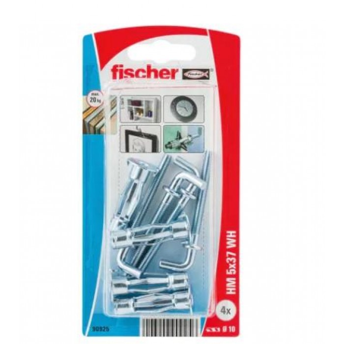 FISCHER - HM 5X37 H PLASTERBOARD METAL BRACKET WITH CORNER IN BLISTER - 90925