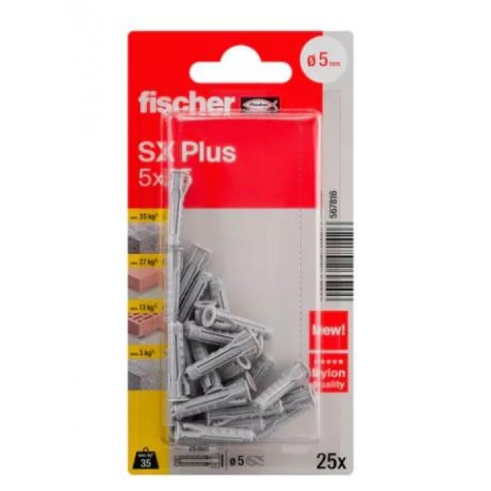 FISCHER - SX PLUS - 5X25 - KP K ΒYΣΜΑ BLISTER - 567816 FISCHER - SX PLUS - 5X25 - KP K ΒYΣΜΑ BLISTER - 567816