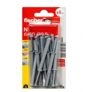 FISCHER - N 6X60 Z K ΚΑΡΦΩΤO ΒYΣΜΑ ΣΕ BLISTER - 15ΤΜΧ - 84334 FISCHER - N 6X60 Z K ΚΑΡΦΩΤO ΒYΣΜΑ ΣΕ BLISTER - 15ΤΜΧ - 84334